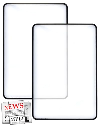 KEMUZ 2 Stück Vergröserung Leselupen Vergrößerungsglas für ganze Seiten Fresnel Lens Lupe Groß Vergrößerungsglas,Ganze Seiten Lens Lupe für Senioren und zum Lesen,Bücher,leselupe für senioren groß