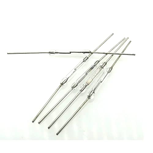 100pcs N/O Reed Switch Magnetic Switch 2 x 14mm Normally Open Magnetic Induction Switch