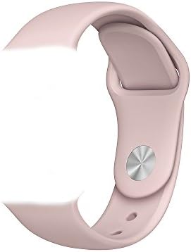 WESHOT Apple Watch Band, Silicone Soft Replacement Watch Band Strap For Apple Watch Sport Edition 38/42MM S/M M/L (Pink Sand, 38MM M/L)