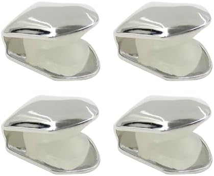 4 Pcs Grillz Gold Tooth Cap,18K Gold Silver Plated Grillz,Hip Hop Teeth Accessories,Plain Single Tooth Cap for Teeth Mouth,Realistic Fake Teeth Grills for Party,Open Face Front Tooth Caps