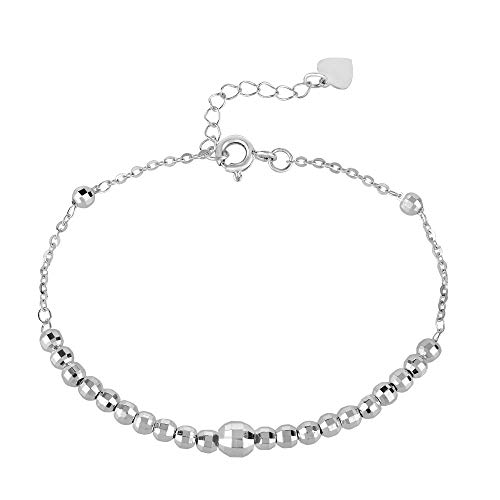 Bracelet chaîne torsadée en argent 925 avec maillons boules disco