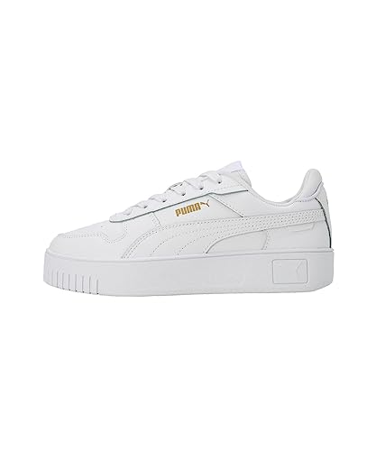 Image of PUMA Women's Carina Street Sneaker, Puma White Puma White Puma Gold, 6.5