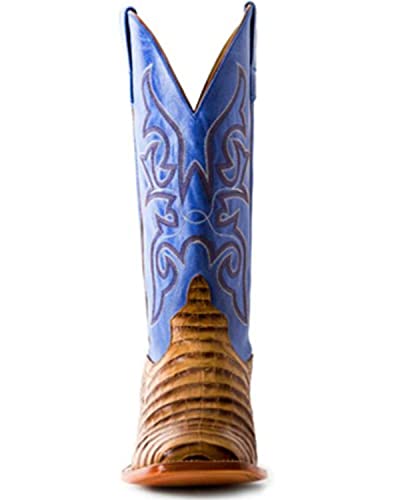 Horse Power Men's Toasted Caiman Print Western Boot Square Toe Tan3