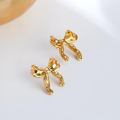 Image of Rubans Demi Fine Stainless Steel Stud Earrings Daily Gift for Women & Girls