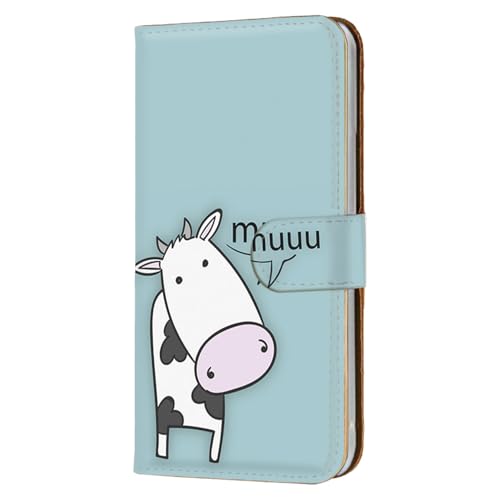 AQUOS wish4 用 SH-52E A403SH 対応 wish4のケース スマホケース 手帳型 フレキシブル 牧場ミルク うし キャラクター ブルー 172a04m