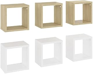 vidaXL 4x Wall Cube Shelf Home Living Room Furniture Shelving Ledges Storage Hanging Floating Shelf Wall Unit Cube Organiser Set Black