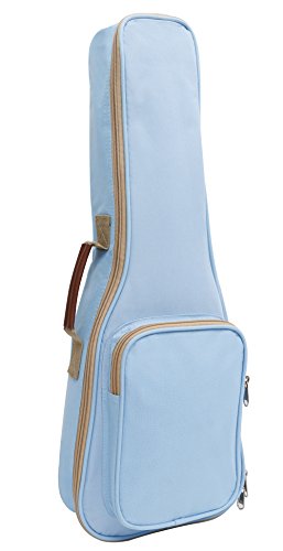 Hot Seal 10Mm Leather Handles Thick Durable Colorful Ukulele Case Bag With Storage (21In, Light Blue) #TOP1
