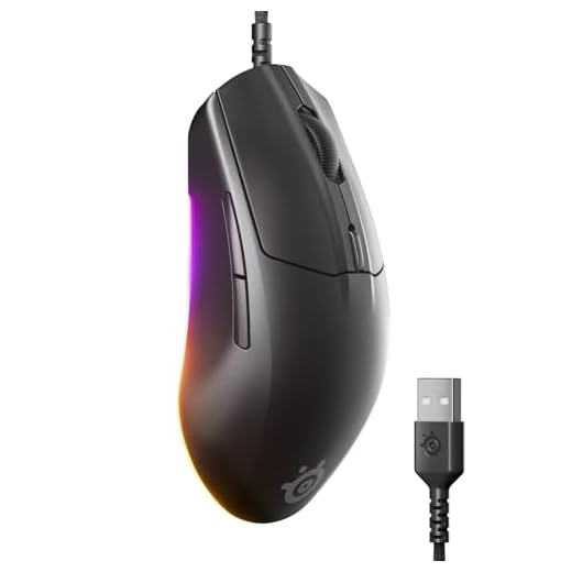 SteelSeries Rival 3 Gen 2 Gaming Mouse — 8500 DPI TrueMove Core Optical Sensor — 60 Million Click Durability — Low Latency — 77g Lightweight — 100% PTFE Feet — RGB — Black