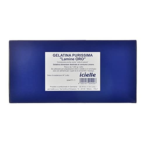 Gelatina en hojas, cola de pescado, para preparaciones dulces o saladas, 1 kg