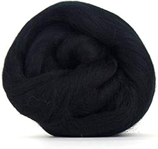 Black Merino Wool Roving / Tops - 50g. Yarn Great for Wet Felting / Needle Felting, and Hand Spinning Craft Projects.