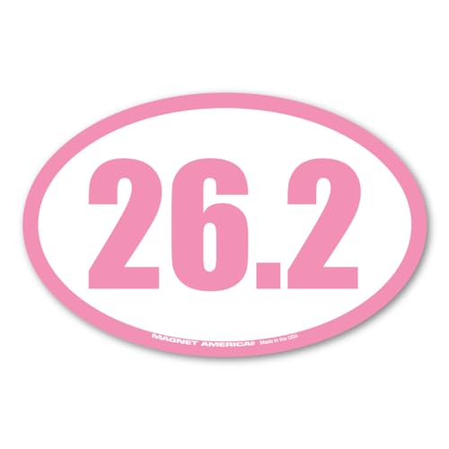 26.2 Marathon Pink Oval Magnet by Magnet America Is 4.25