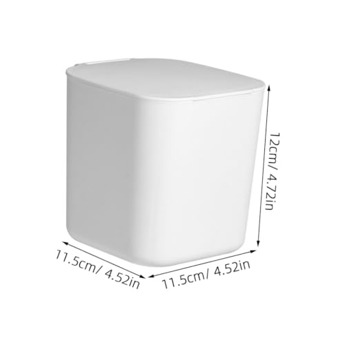 Basurero de escritorio pequeño rectangular blanco miniatura 2