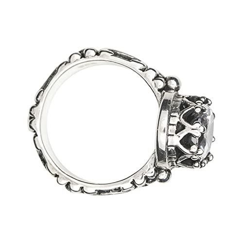 Bague en argent S925 couronne et zirconium à porter au quotidien