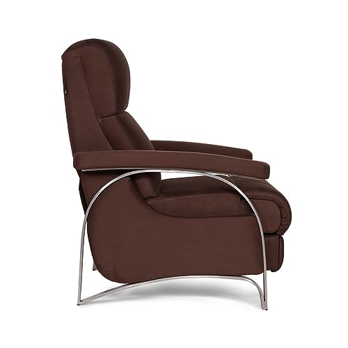 Image of Recliners India Single Seater Pushback Recliner Sofa | 3 Modes of Comfort | 645 Pushback Recliner Chair | Cushion Armrest | Living Room Recliner Sofa | 1-Year Manufacturer Warranty | Colour- Brown