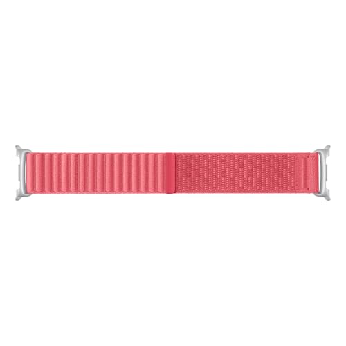 Image of Samsung Galaxy Watch 8 Series Fabric Band, Nylon, Dynamic Lug System, Comfort Fit, Contoured Fit, Lightweight, Compatible with Galaxy Watch 8 and Watch 8 Classic, M /L Coralred