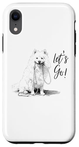 American Eskimo LET'S GO �f�U�C�� ? Happy Eskie Dog Lover �X�}�z�P�[�X iPhone XR �p