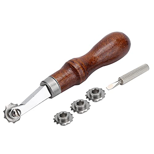 Perforadora de agujero, engranajes de perforación que giran suavemente, diseño de curvatura con 4 ruedas de marcado, perforador de agujero de cinturón para cuero para determinar el intervalo del