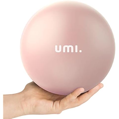 Amazon Brand - Umi Soft Pilates Ball 23-25cm/9 Inch, Small Exercise Ball, Mini Yoga Ball with Inflatable Straw for Core Training, Balance, Stability Cover