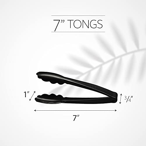 [Black Tongs 7.5'' Inches] Plasticpro 7.5'' Serving Tongs Heavy Duty Reusable Kitchen And Bbq Black Serving Tong For Party's, Caterings, Events, Buffet, Weddings, And Every Day Use Pack Of 12 #TOP3