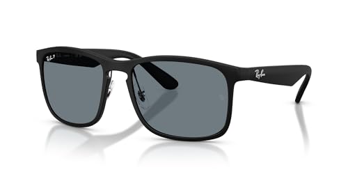 Image of Ray-Ban RB4264 Chromance Square Sunglasses | Ray-Ban Sunglasses for Men - Crystal Polarized Designer Sunglasses with Adjustable Nose Pads