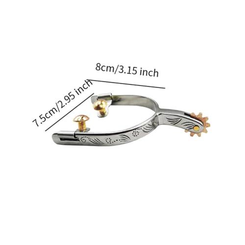 Accessoire équestre éperons cheval western acier inoxydable avec roue - 3