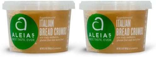 Aleia’s Gluten Free Italian Bread Crumbs – 13oz (2 Pack) – Breading for Chicken, Meatballs & More – Non-GMO, Dairy Free, Low Sodium, Kosher