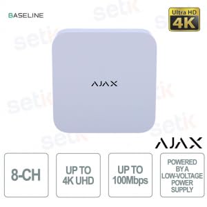 127052 Nvr (8Ch) Asp White - Videoregistratore Di Rete 4K Con Supporto Onvif E Rtsp - DC (9-16V) - 127052.122.WH