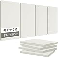 BUBOS 4-Pack Fabric Acoustic Panels 23.6x11.8x1", Self-Adhesive Sound Panel