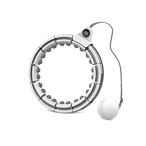 N / B Smart Weighted Exercise Hoops, Intelligent Record Data, 360°Auto-Spinning, 16 Detachable Knots Adjustable Size, Weight Loss and Massage 2 in 1, for Adult