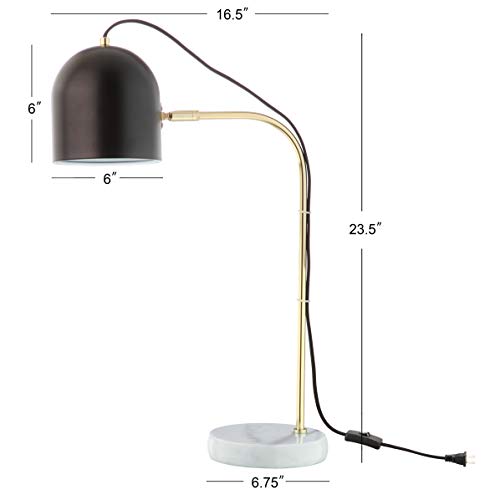 Lámpara de mesa Drina negra/dorada con puerto USB miniatura 6
