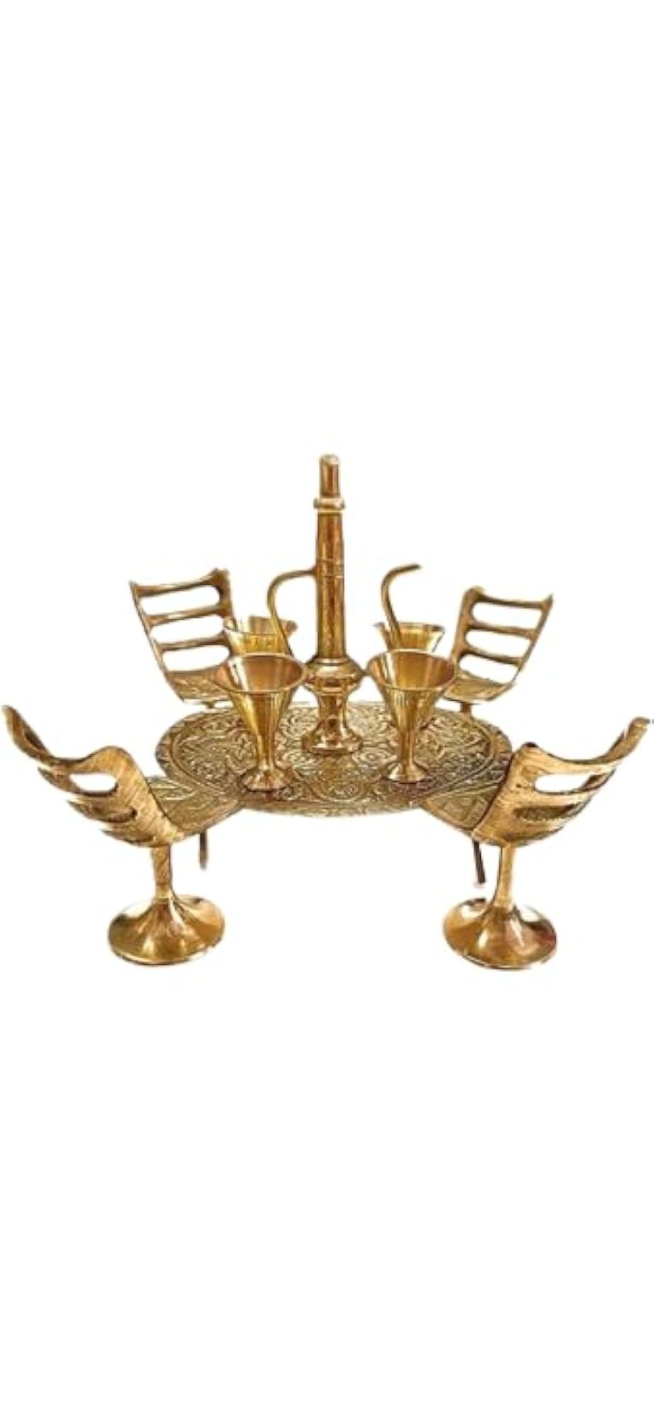 Brass Miniature Dining Table Chair Set, Small