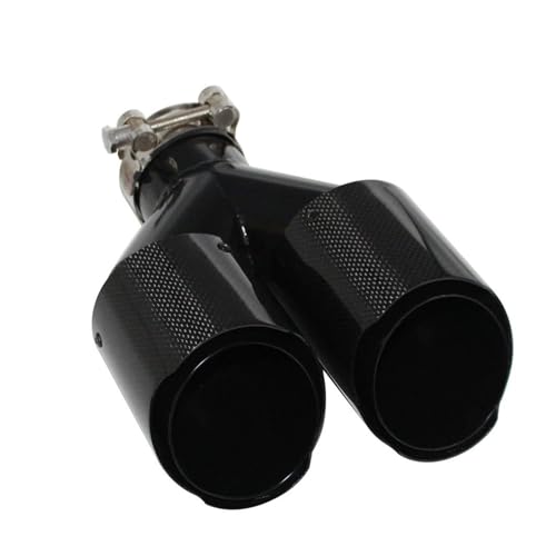 Embout échappement universel silencieux carbone double sortie Y droit 63mm 101mm