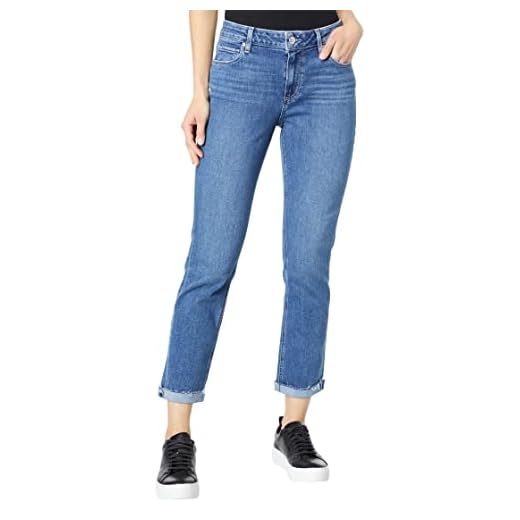 PAIGE Women's Brigitte with raw Hem Cuff mid Rise Straight Leg in Antwerp, 29