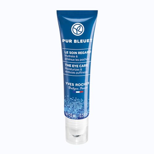 Yves Rocher PUR BLEUET - Augengel Roll-On - Kühlt und erfrischt und mindert Schwellungen - Augenroller gegen Augenringe - 15 ml