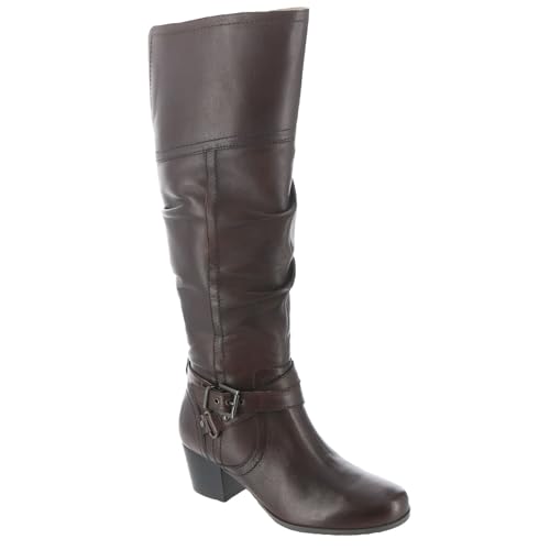 Masseys Women's Dakota Tall Slouch Leather Boot, 9 M (Medium), Brown