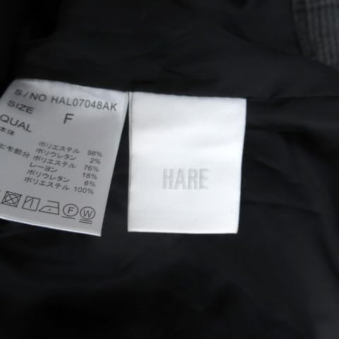 ハレ HARE フレアスカート マキシ丈 ロング丈 サスペンダー チェック柄 F グレー SM16 レディース