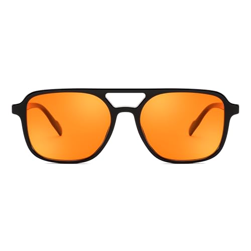 FEISEDY Retro Aviator Polarized Sunglasses for Women Men, Trendy Rectangle Womens Mens Sun Glasses4