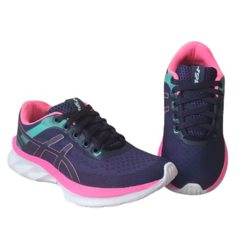 Tenis Feminino Esportivo Caminhada Leve Corrida Space… (36, Azul/Rosa)