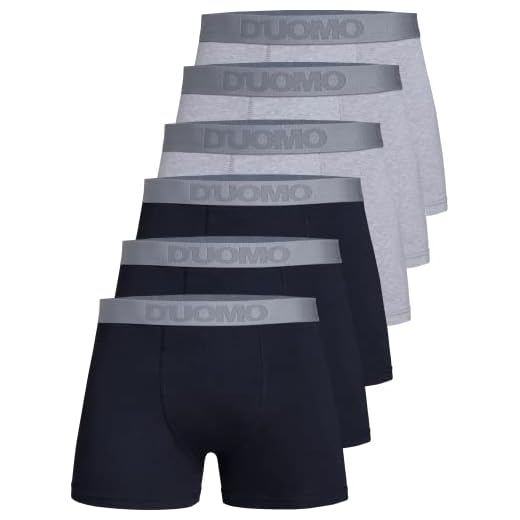 Kit 6 Cuecas Boxer Algodão, Duomo, Masculino, 3 Mesclas + 3 Pretas, P