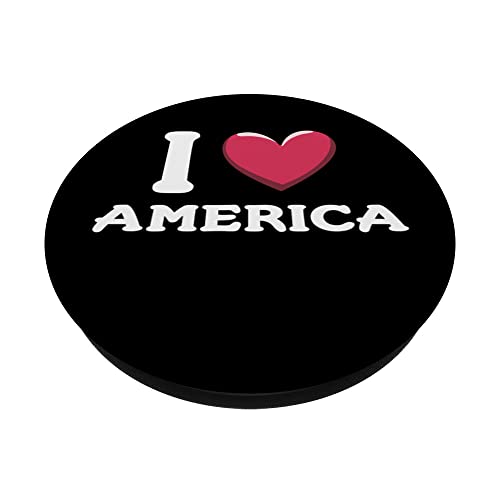 I Love America USA PopSockets Swappable PopGrip, Black - Image 2