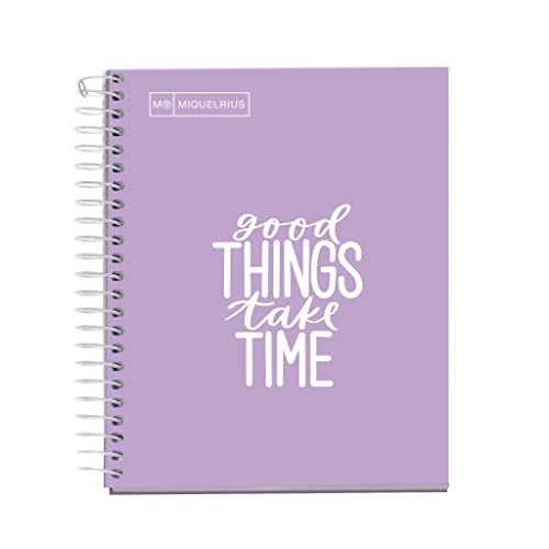 MIQUELRIUS - Notizbuchmeldungen Notizbuch - 1 Farbstreifen, A6, 100 Blatt 5 mm im Quadrat, Papier 90 g, keine Bohrer, extra harte Kartonabdeckung, Lavendelfarbe