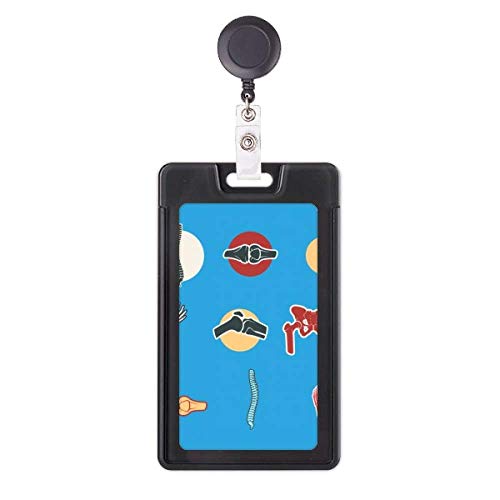 Porte-badge rétractable avec os articulés pour blouse blanche et personnel soignant