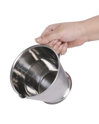 Image of KMW Steel Measuring Jug with Handle and Base- 500 ml I Ideal for Kitchen, Cooking, Baking, and Measuring Liquids with Precision and Ease