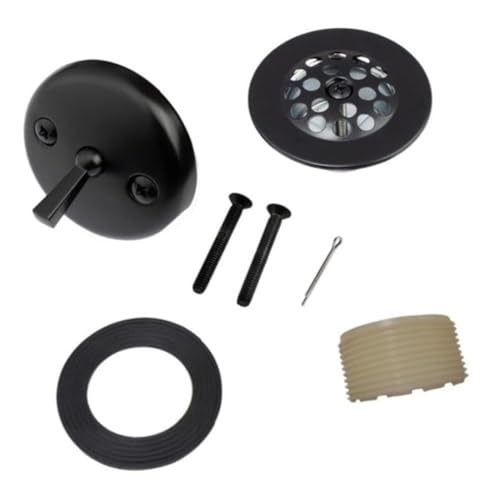 Bonde de baignoire de rechange plastique noire robuste pour rénovation de plomberie