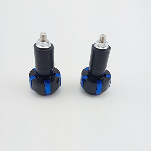 Okstno Motorcycle 7/8" Brake Clutch Slider Handle Bar Grip End Cap 2 Pcs (Blue) #TOP3