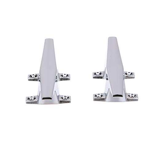 Attwood 6245-6 Chrome-Plated Zinc Cleats, 6 Inches Long, 2 3/32 inches Wide, Install with 4 Included #10 Fasteners