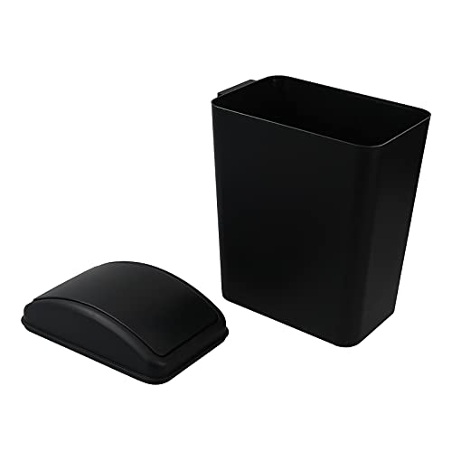 Image of Cand 1 Pack 4 Gallon Garbage Can, Plastic Trash Can with Swing Lid, 16 L (Black)