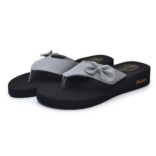 Image of Aaina Women's Black /grey Eva Heel Flora