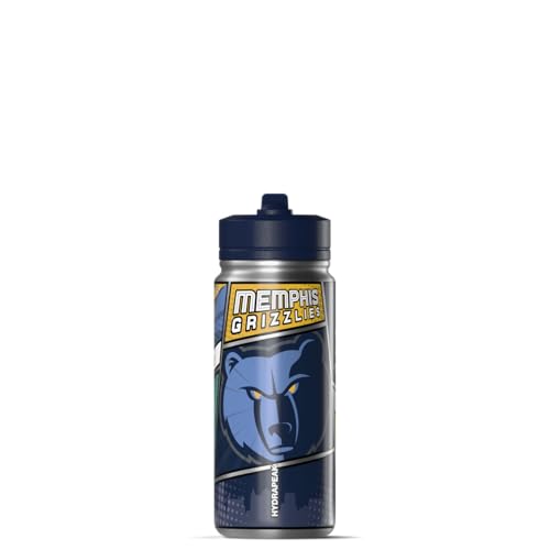 Hydrapeak NBA Officially Licensed Memphis Grizzlies 20oz Comic Style Stainless Steel Water Bottle with Straw Lid, Leakproof Insulated Sports Bottle for Kids, Teens, Adults & Fans