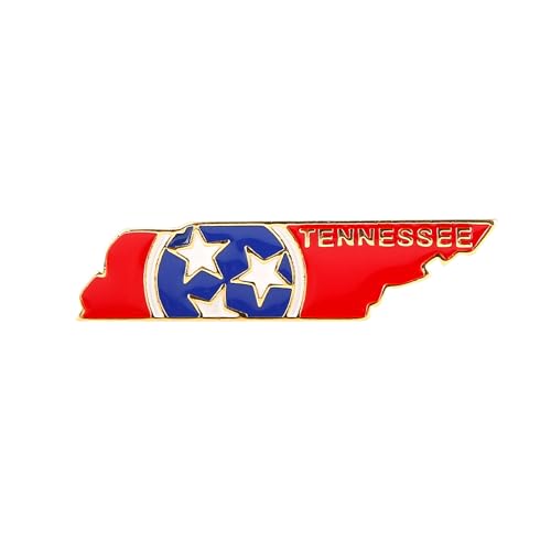 Image of State Shaped Map Lapel Metal Pin Enamel Brooch Keepsake Beautifully Designed for Backpack Hat